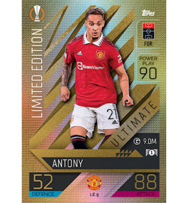 Topps Match Attax Extra Champions League 2022/2023 Limited Edition Antony (Manchester United)